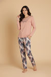Zivame Buttersoft Knit Poly Pyjama Set - Maple Sugar — thumbnail 2